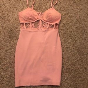 Blush Lace Mini Dress